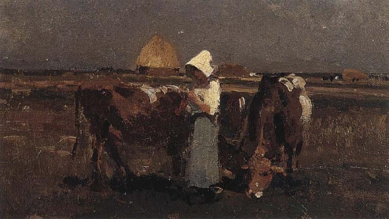 Nicolae Grigorescu Peasant Watching her Cows at Barbizon
